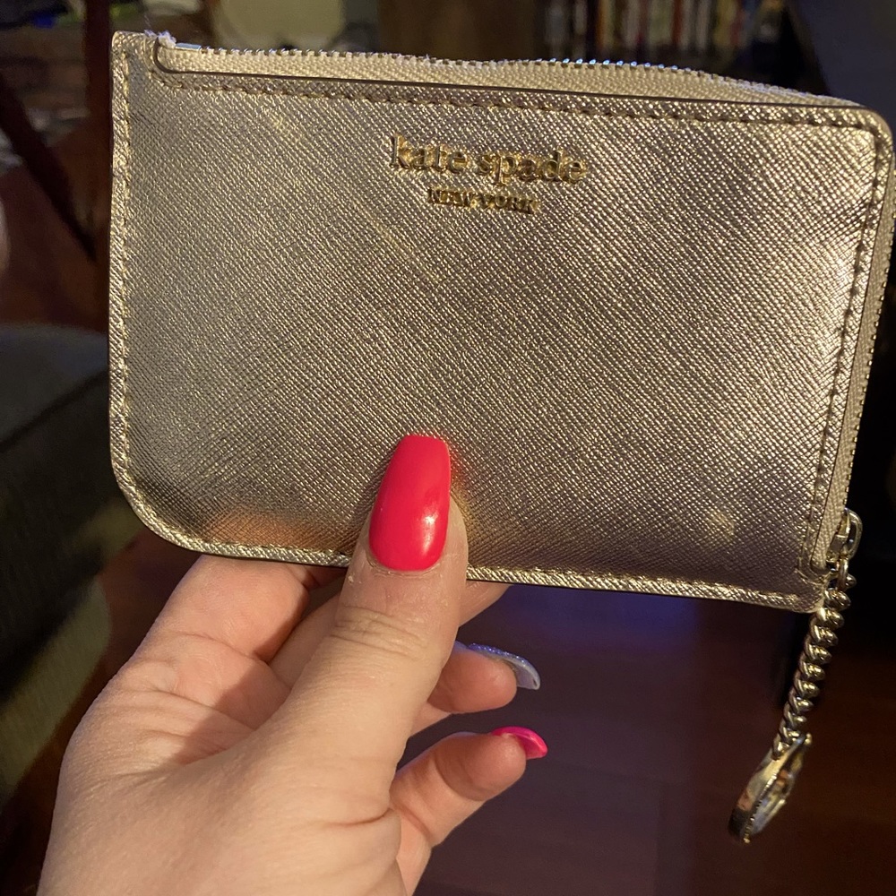 kate spade golden wallet - like new!